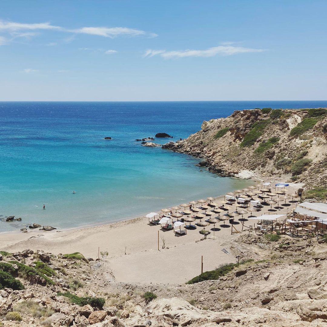 beach club near Makrigialos, southeast Crete
