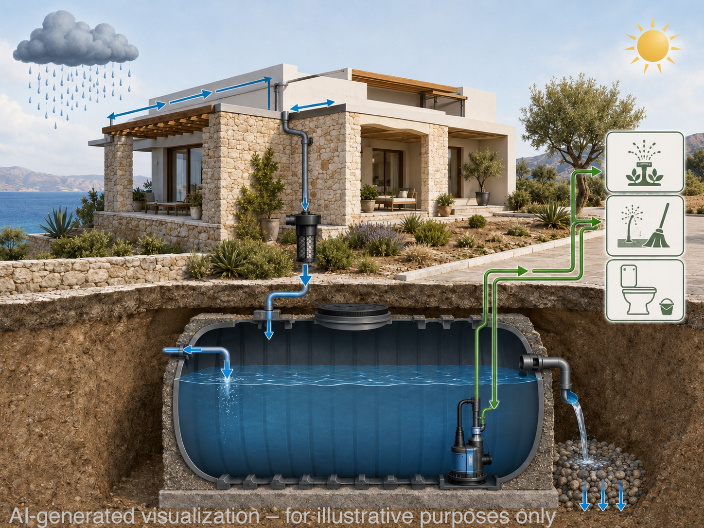 Water tank for a property in Crete